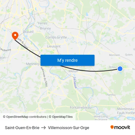 Saint-Ouen-En-Brie to Villemoisson-Sur-Orge map