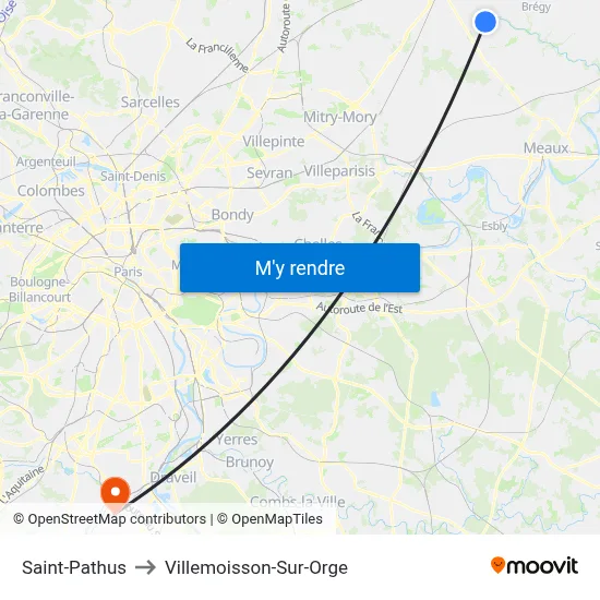 Saint-Pathus to Villemoisson-Sur-Orge map