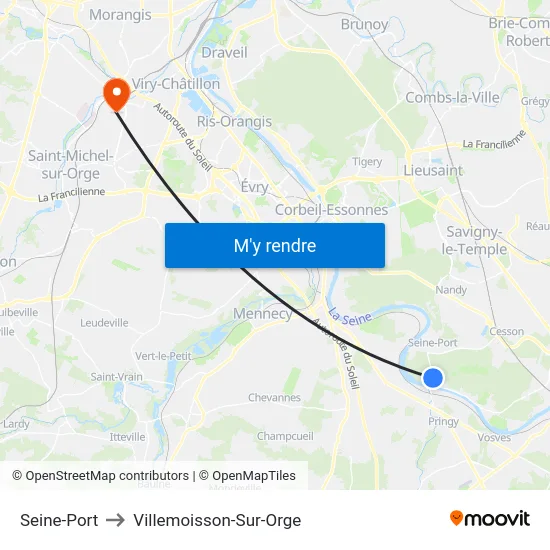 Seine-Port to Villemoisson-Sur-Orge map