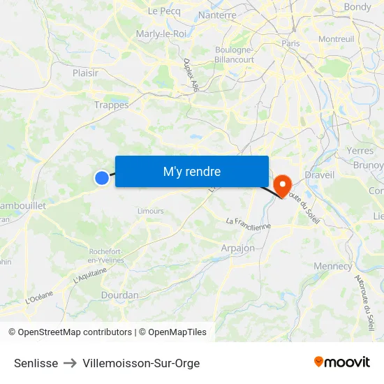 Senlisse to Villemoisson-Sur-Orge map