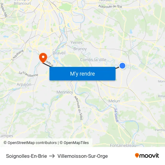 Soignolles-En-Brie to Villemoisson-Sur-Orge map
