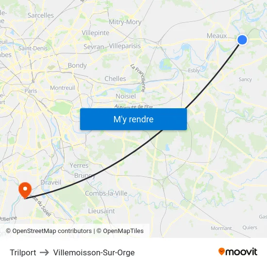 Trilport to Villemoisson-Sur-Orge map