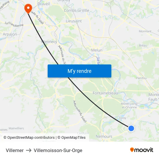 Villemer to Villemoisson-Sur-Orge map