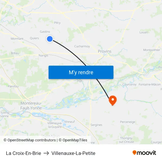 La Croix-En-Brie to Villenauxe-La-Petite map