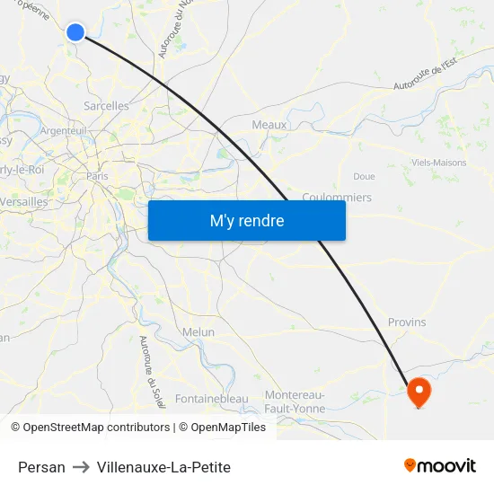 Persan to Villenauxe-La-Petite map