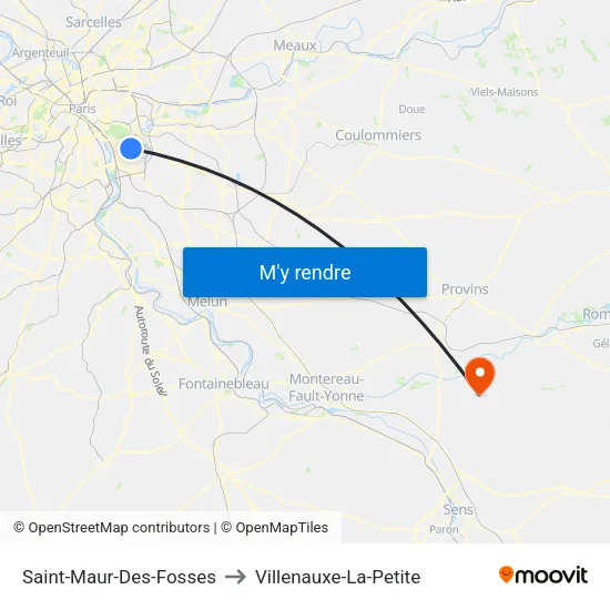 Saint-Maur-Des-Fosses to Villenauxe-La-Petite map