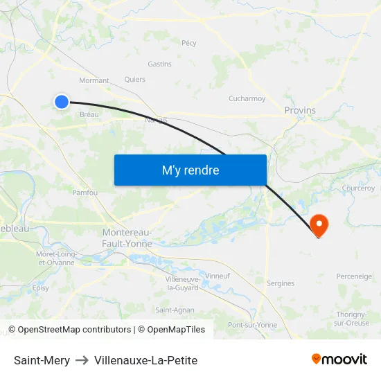Saint-Mery to Villenauxe-La-Petite map