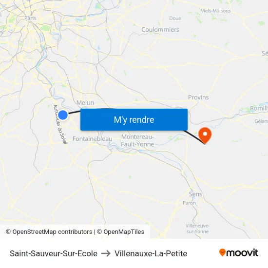 Saint-Sauveur-Sur-Ecole to Villenauxe-La-Petite map