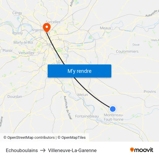 Echouboulains to Villeneuve-La-Garenne map