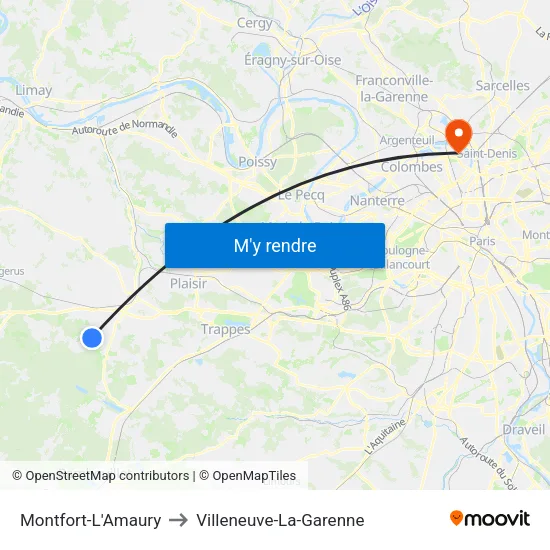 Montfort-L'Amaury to Villeneuve-La-Garenne map
