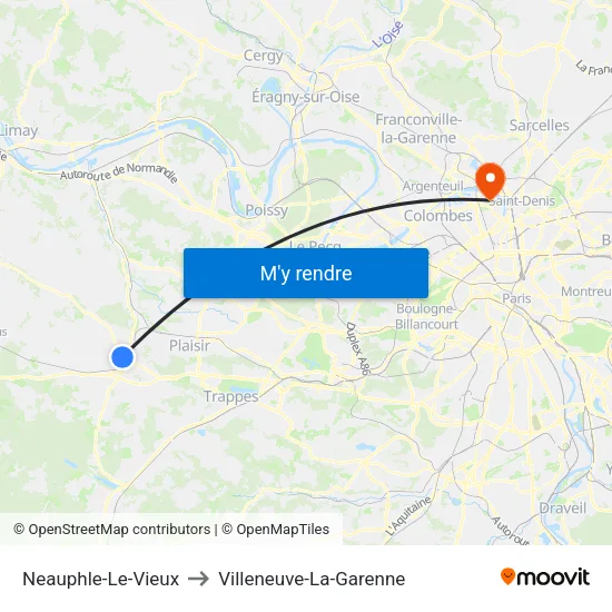 Neauphle-Le-Vieux to Villeneuve-La-Garenne map