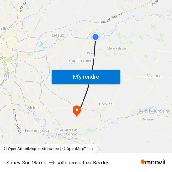 Saacy-Sur-Marne to Villeneuve-Les-Bordes map