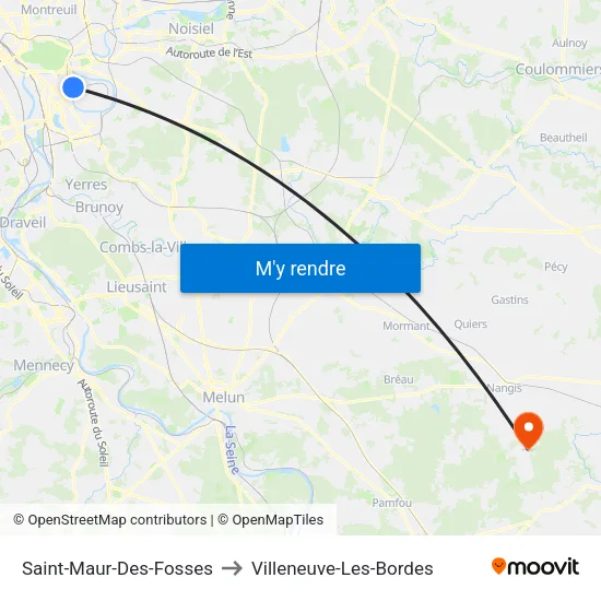 Saint-Maur-Des-Fosses to Villeneuve-Les-Bordes map