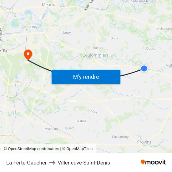 La Ferte-Gaucher to Villeneuve-Saint-Denis map