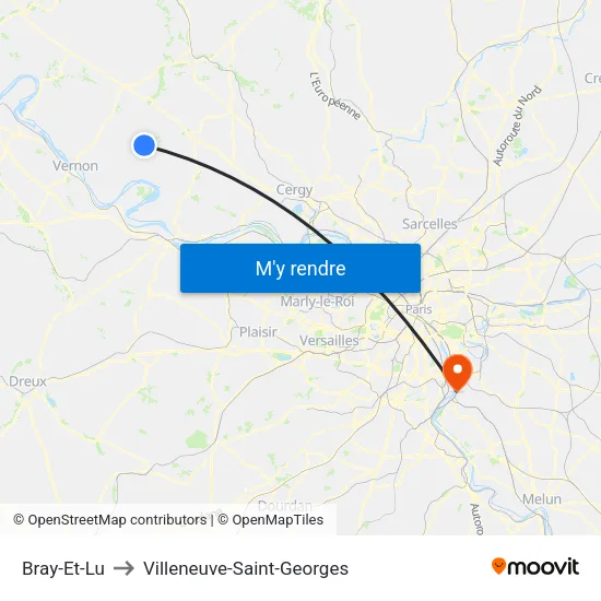 Bray-Et-Lu to Villeneuve-Saint-Georges map