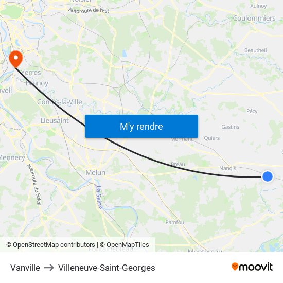 Vanville to Villeneuve-Saint-Georges map