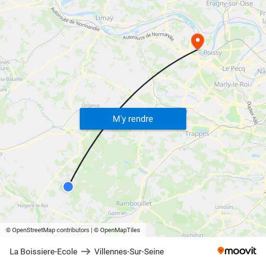 La Boissiere-Ecole to Villennes-Sur-Seine map