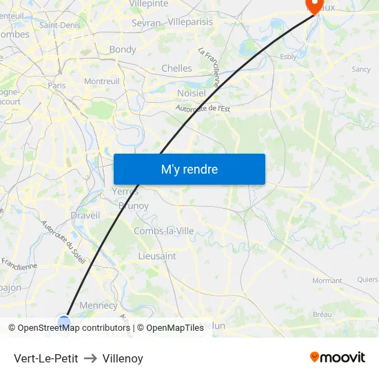 Vert-Le-Petit to Villenoy map