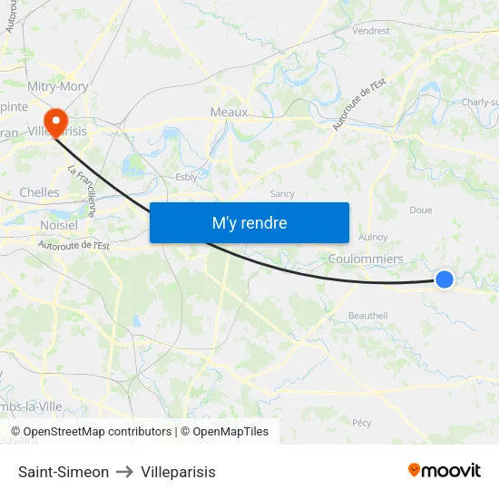Saint-Simeon to Villeparisis map