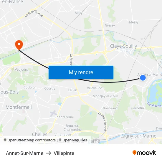 Annet-Sur-Marne to Villepinte map