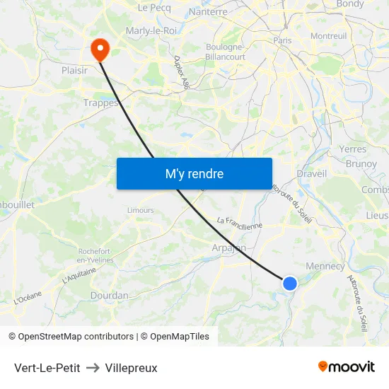 Vert-Le-Petit to Villepreux map