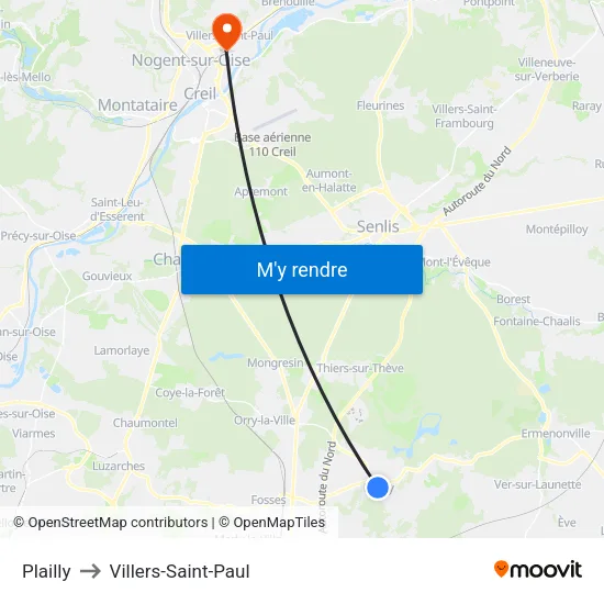 Plailly to Villers-Saint-Paul map