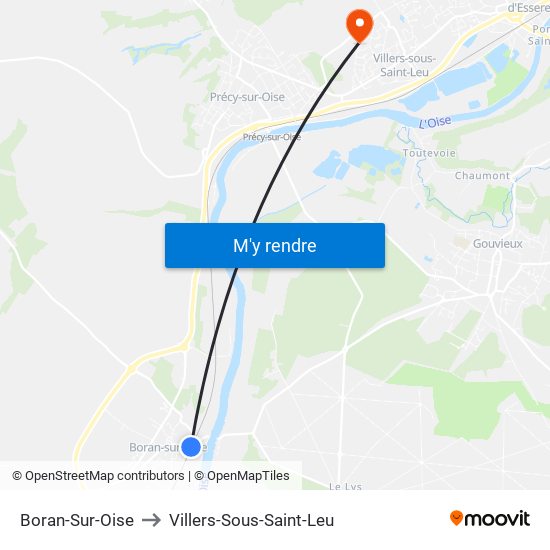 Boran-Sur-Oise to Villers-Sous-Saint-Leu map