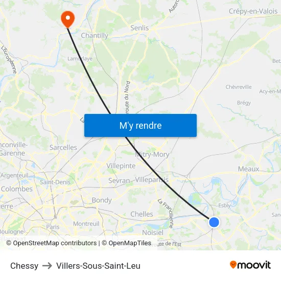 Chessy to Villers-Sous-Saint-Leu map