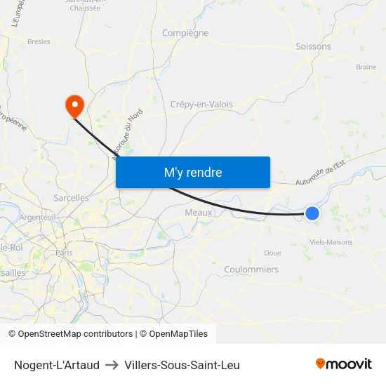 Nogent-L'Artaud to Villers-Sous-Saint-Leu map