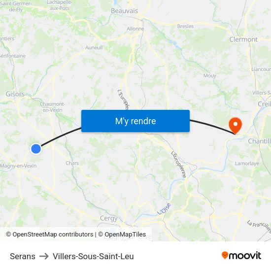 Serans to Villers-Sous-Saint-Leu map
