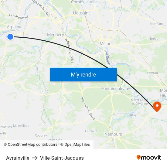 Avrainville to Ville-Saint-Jacques map
