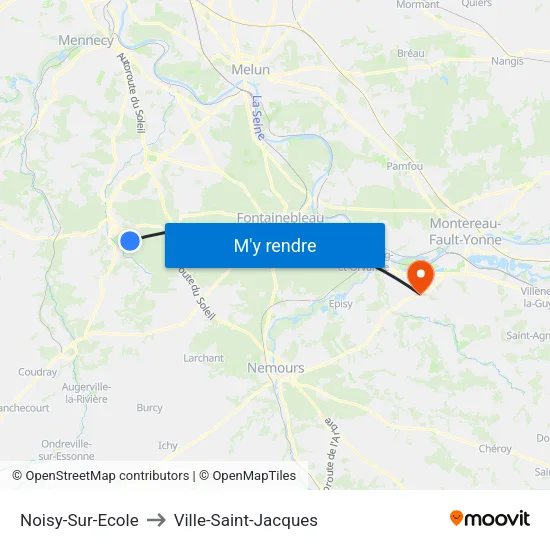 Noisy-Sur-Ecole to Ville-Saint-Jacques map