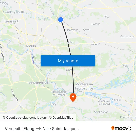 Verneuil-L'Etang to Ville-Saint-Jacques map