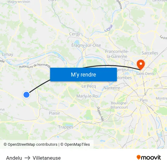 Andelu to Villetaneuse map
