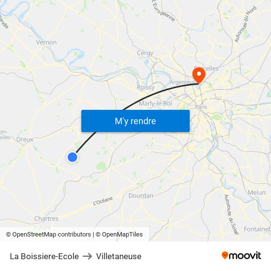 La Boissiere-Ecole to Villetaneuse map