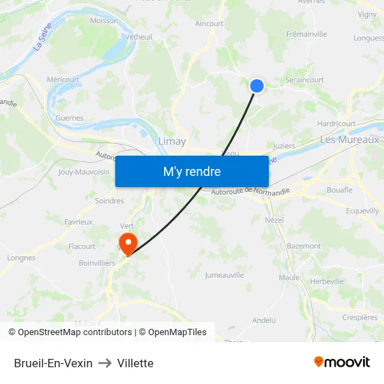 Brueil-En-Vexin to Villette map