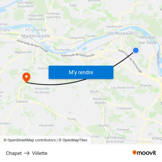 Chapet to Villette map