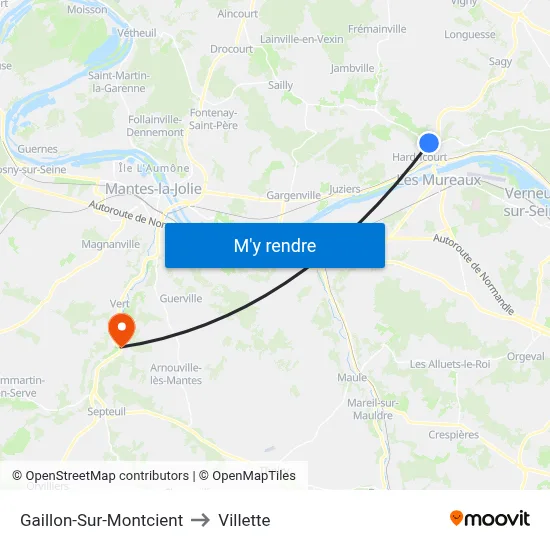 Gaillon-Sur-Montcient to Villette map