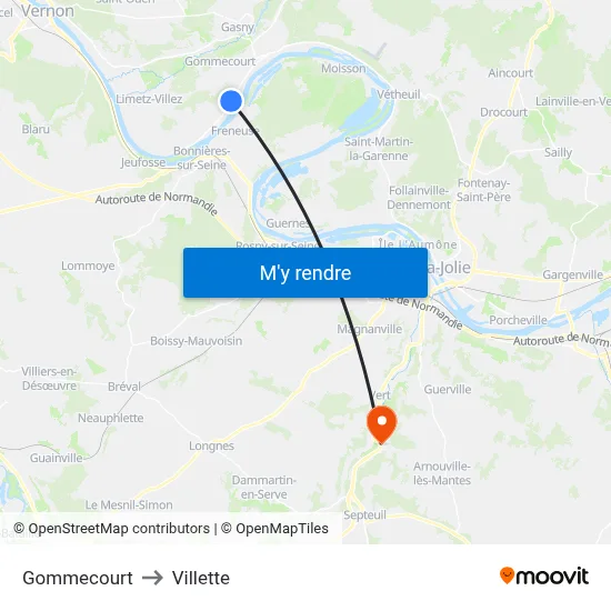 Gommecourt to Villette map