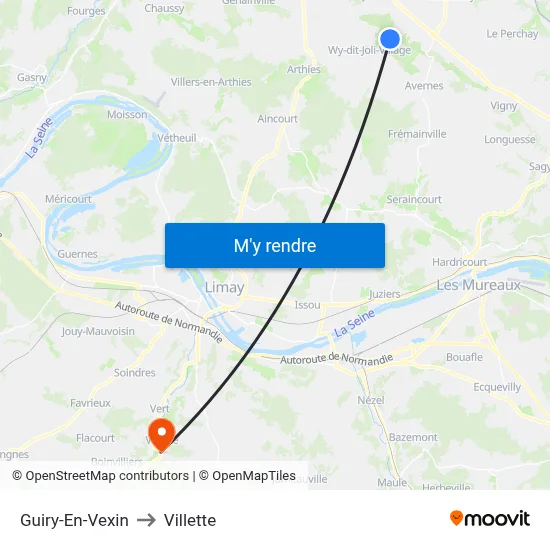 Guiry-En-Vexin to Villette map