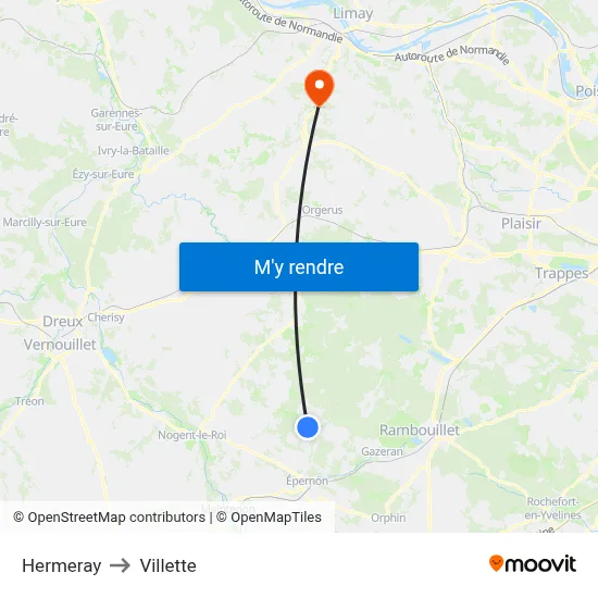 Hermeray to Villette map