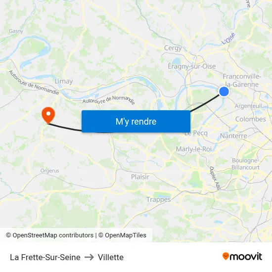 La Frette-Sur-Seine to Villette map