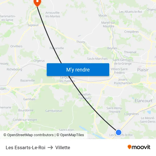 Les Essarts-Le-Roi to Villette map