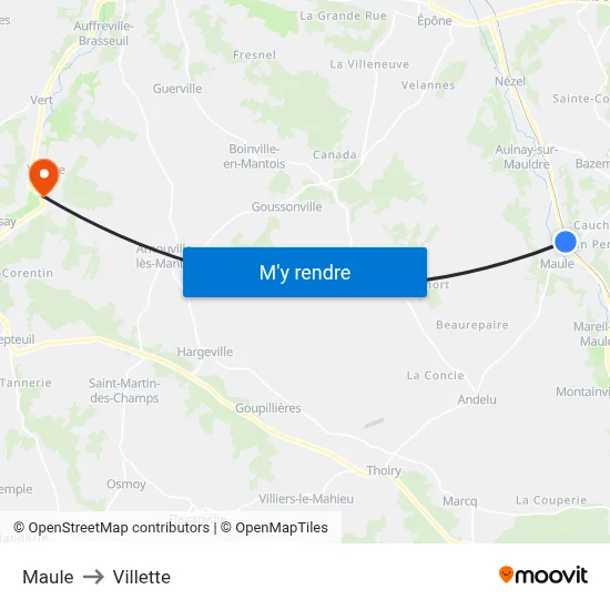 Maule to Villette map