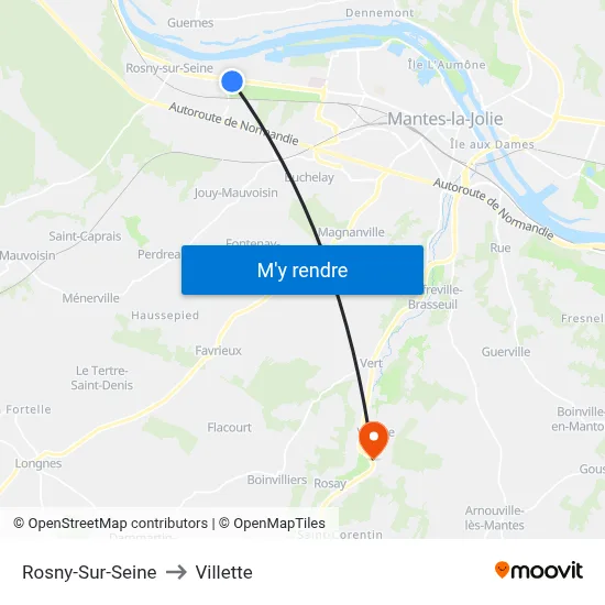 Rosny-Sur-Seine to Villette map