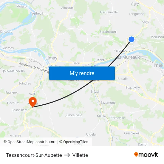 Tessancourt-Sur-Aubette to Villette map
