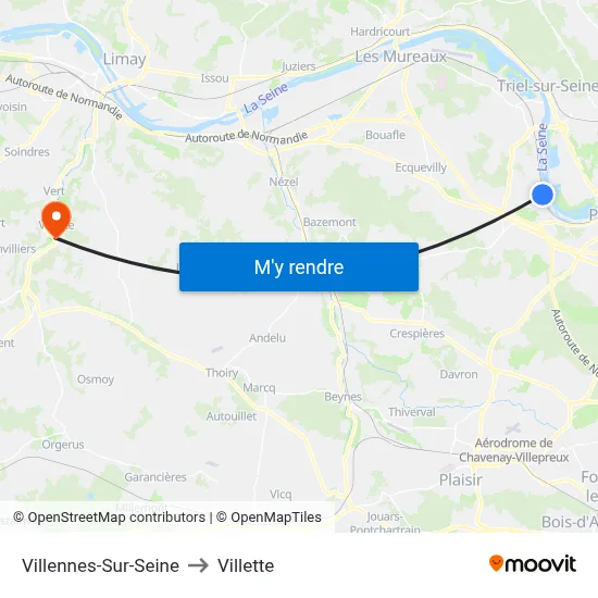 Villennes-Sur-Seine to Villette map