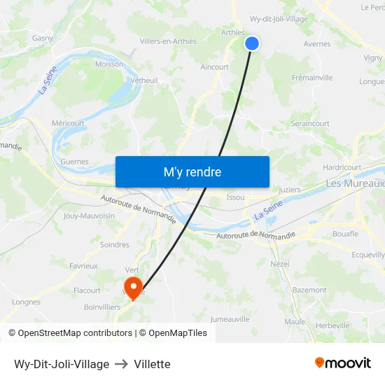 Wy-Dit-Joli-Village to Villette map