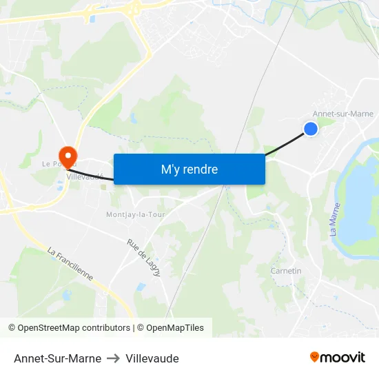 Annet-Sur-Marne to Villevaude map