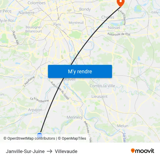 Janville-Sur-Juine to Villevaude map